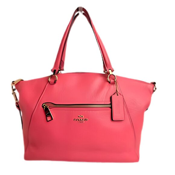 Coach AUTHENTICATED Pebbled Leather Prairie Satchel Tote Hot Pink Gold Hardware - Picture 1 of 14